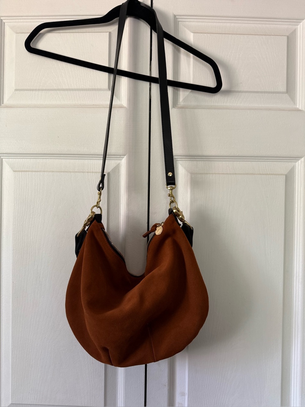Clare V brown suede moyan messenger